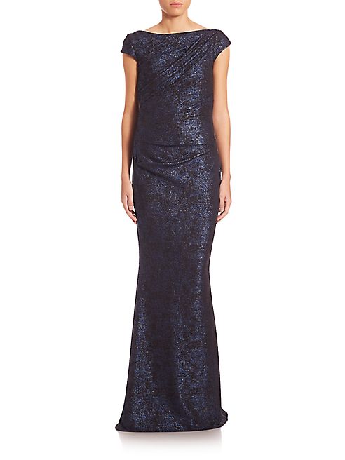 Talbot Runhof - Jersey Boatneck Gown