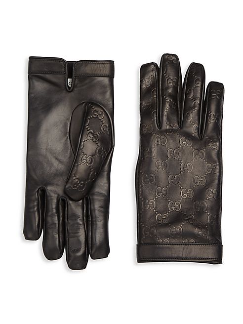 Gucci - Textured Leather Gloves