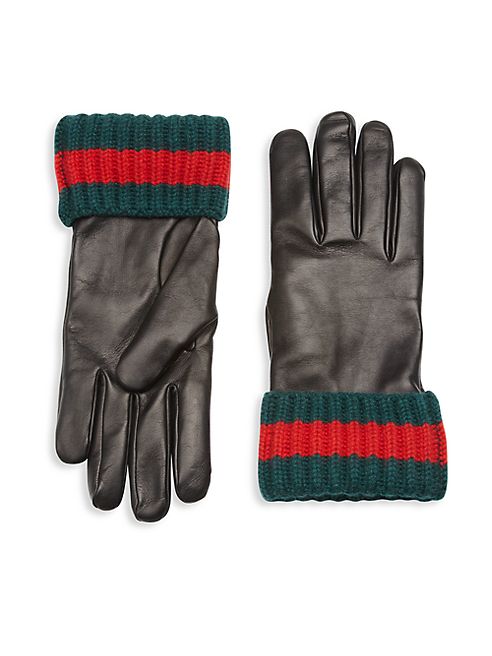 Gucci - Cashmere & Leather Blend Gloves