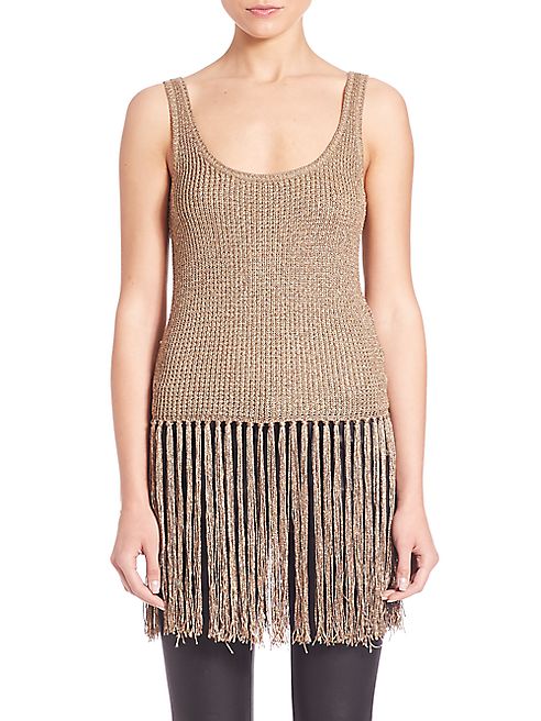 Polo Ralph Lauren - Fringed Metallic Sweater Tank Top