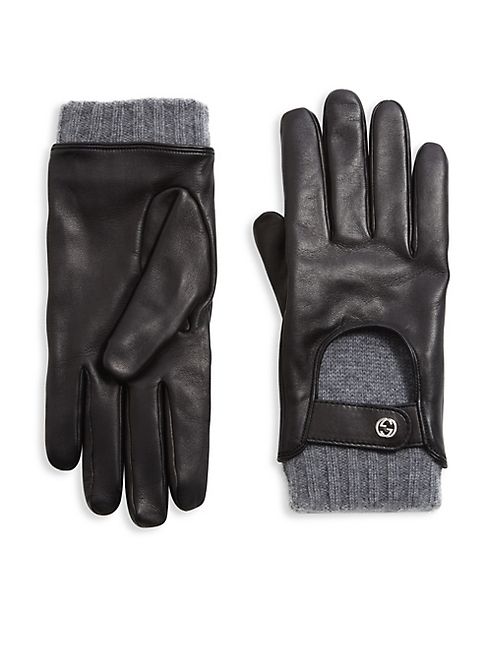 Gucci - Leather & Cashmere Driving Gloves