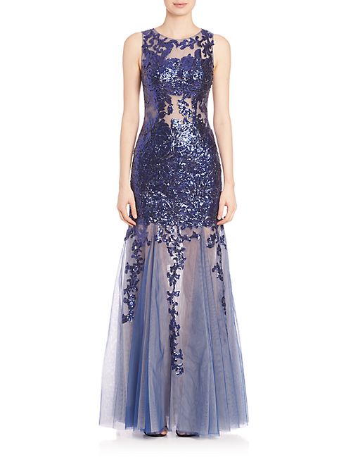 Jovani - Lace Illusion Mermaid Dress