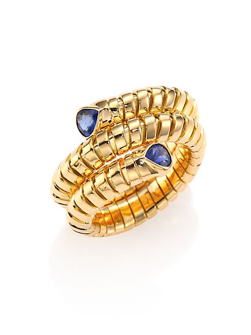 Marina B - Trisola Sapphire & 18K Yellow Gold Coil Ring