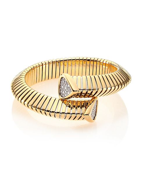 Marina B - Trisola Diamond & 18K Yellow Gold Coil Bracelet