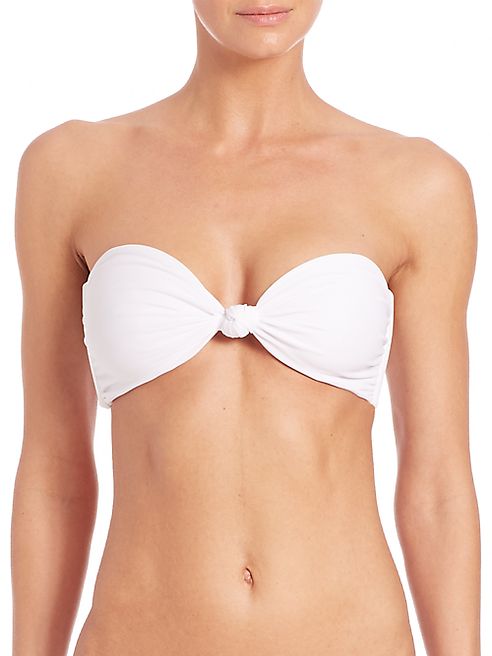 MIKOH SWIMWEAR - Knot Detailed Bandeau Bikini Top