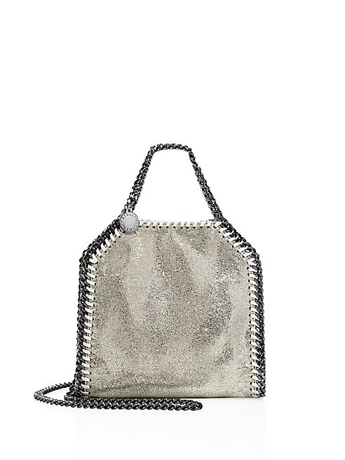 Stella McCartney - Falabella Tiny Baby Bella Shimmer Faux-Suede Tote