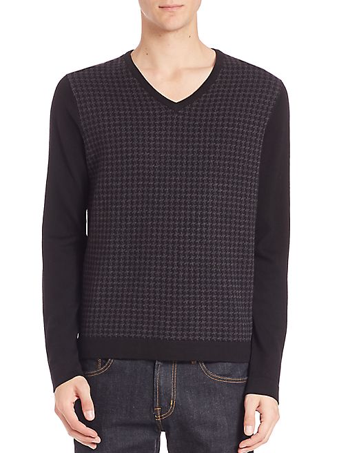 Saks Fifth Avenue Collection - Merino Wool Houndstooth Sweater