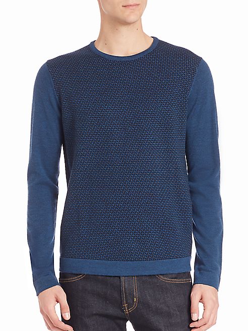 Saks Fifth Avenue Collection - Two-Tonal Knit Merino Wool Sweater