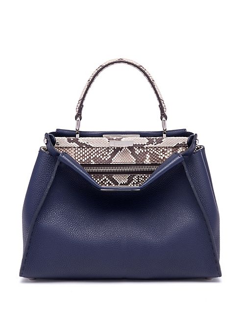 Fendi - Peekaboo Leather & Python Leather Satchel