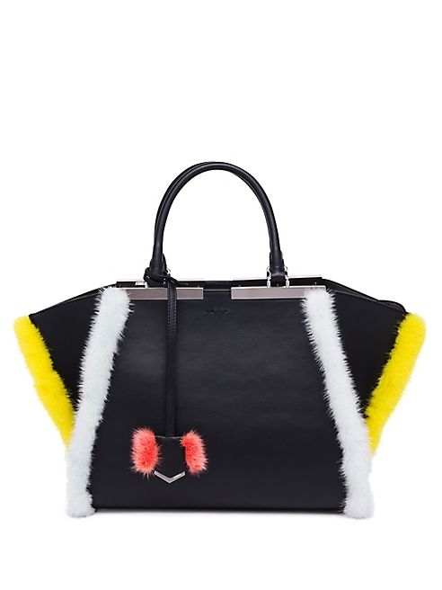 Fendi - 3Jours Leather & Mink Fur Shopper