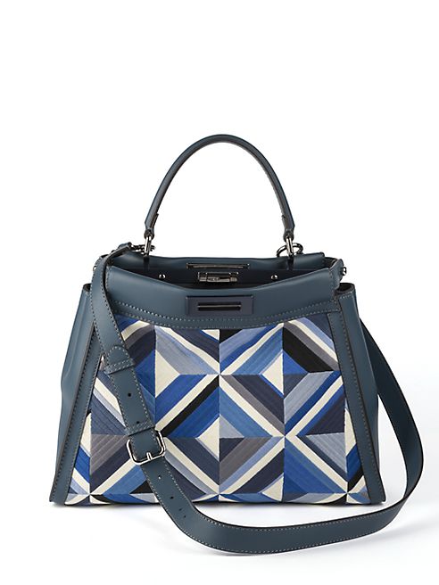 Fendi - Peekaboo Woven Leather Satchel