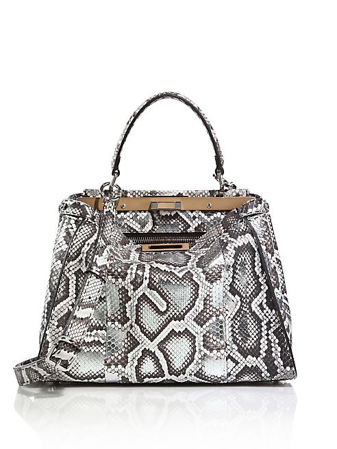 Fendi - Peekaboo Python Leather Satchel