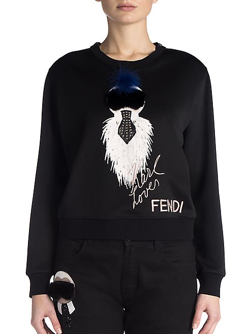 Fendi - Karlito Fur-Detail Sweatshirt