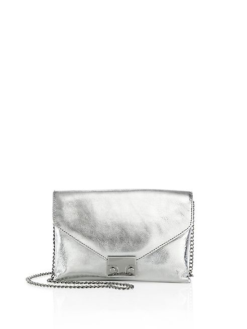 Loeffler Randall - Petite Metallic Leather Junior Lock Clutch