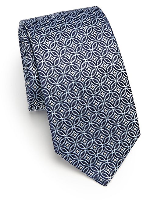 Eton - Circle Printed Silk Tie