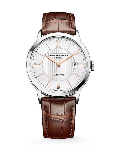 Baume & Mercier - Classima 10263 Stainless Steel & Alligator Strap Watch