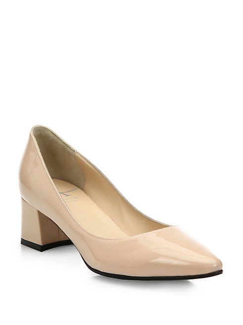 Aquatalia - Phoebe Patent Leather Block Heel Pumps