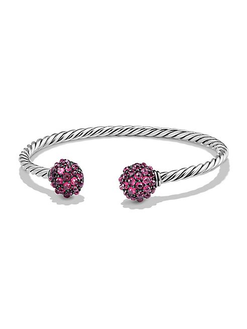 David Yurman - Osetra End Station Bracelet with Pavé Rubies