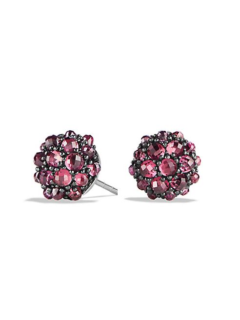 David Yurman - Osetra Stud Earrings with Pavé Rubies