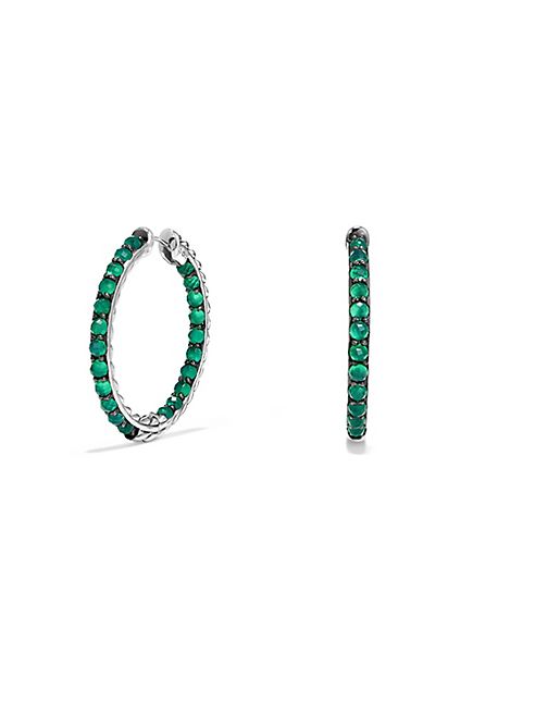 David Yurman - Osetra Hoop Earrings with Green Onyx