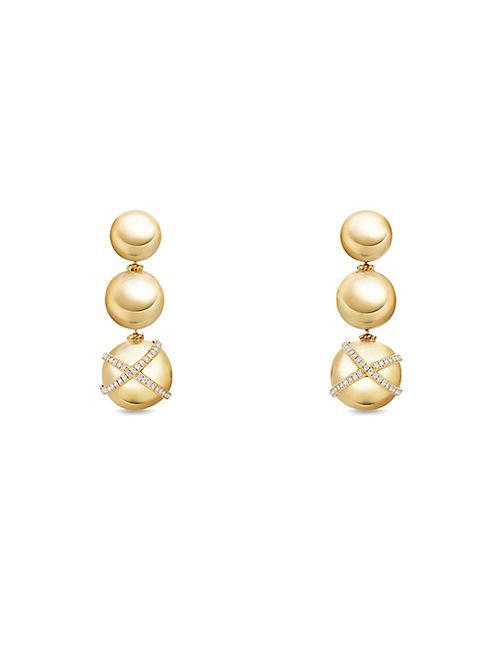 David Yurman - Solari Triple Drop Earring with Diamonds in 18K Gold