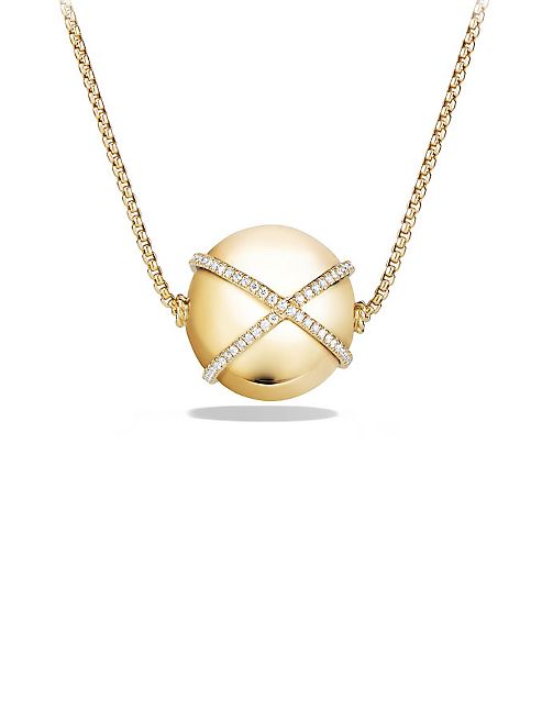 David Yurman - Solari Pendant Necklace with Diamonds in 18K Yellow Gold