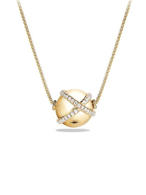 David Yurman - Solari Pendant Necklace with Diamonds in 18K Yellow Gold