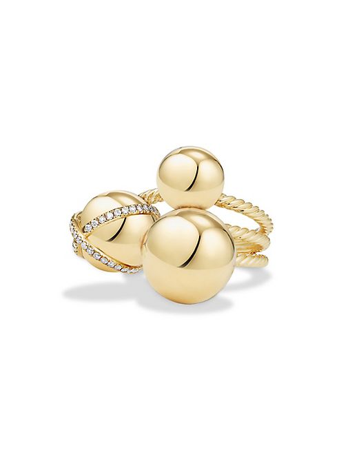 David Yurman - Solari Cluster Ring with Diamonds in 18K Gold