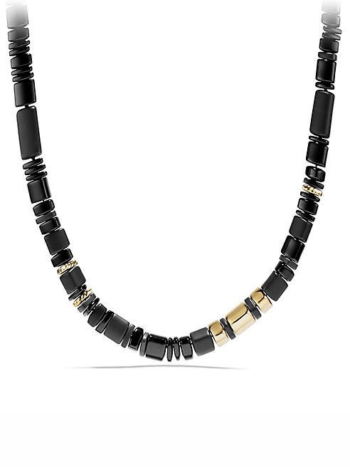 David Yurman - Nevelson Bead Necklace with Black Onyx in 18K Gold