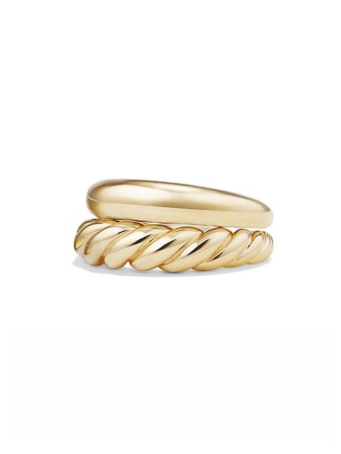 David Yurman - Pure Form 18K Yellow Gold Rings/Set of 2