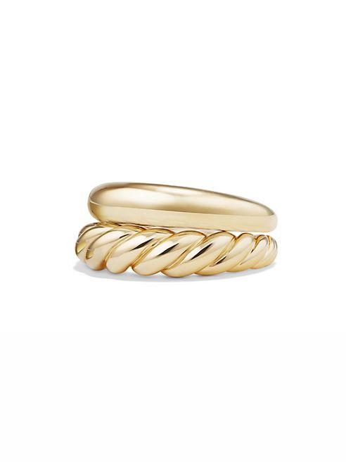 David Yurman - Pure Form 18K Yellow Gold Rings/Set of 2