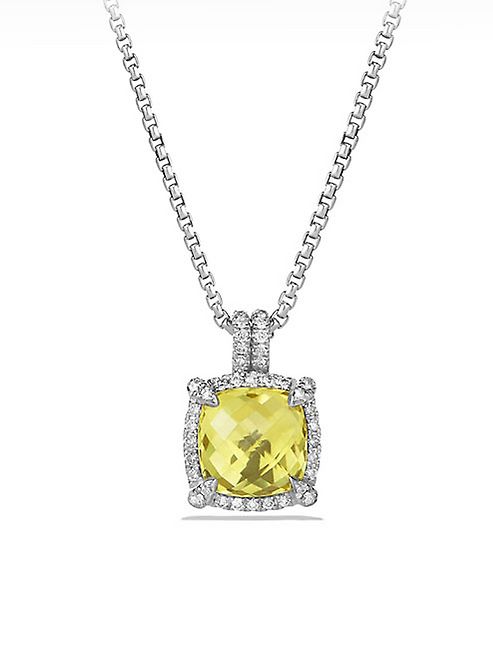 David Yurman - Châtelaine Pave Bezel Pendant Necklace with Lemon Citrine and Diamonds