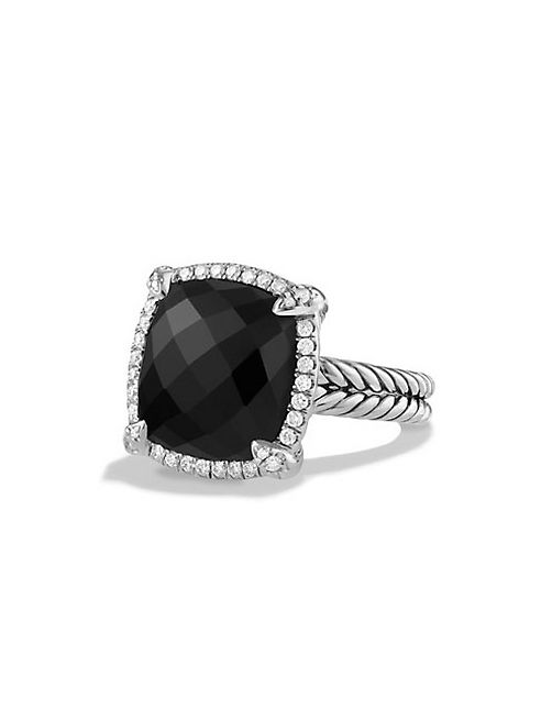 David Yurman - Châtelaine Pave Bezel Ring with Black Onyx and Diamonds