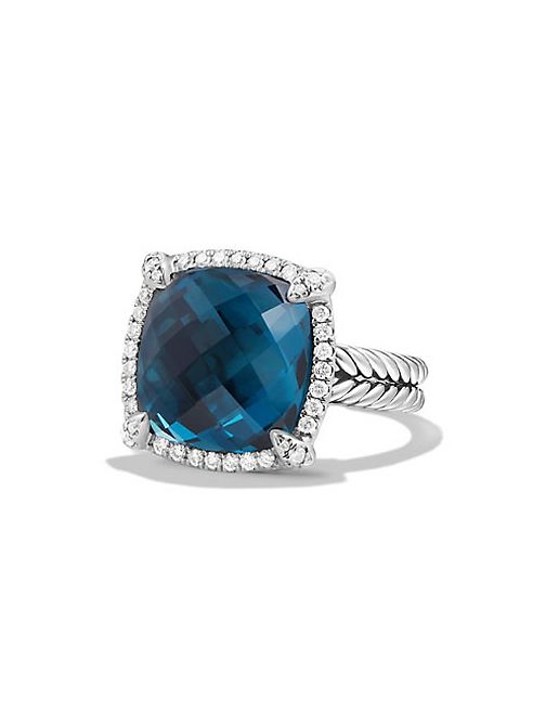 David Yurman - Châtelaine Pave Bezel Ring with Hampton Blue Topaz and Diamonds