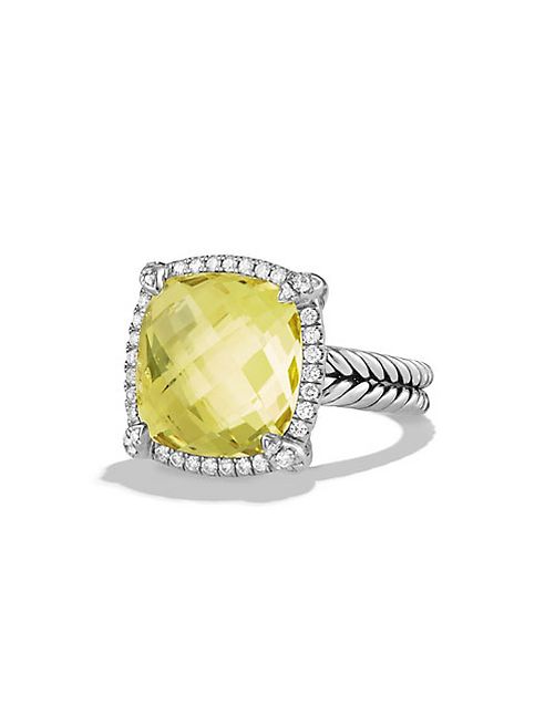 David Yurman - Châtelaine Pave Bezel Ring with Lemon Citrine and Diamonds