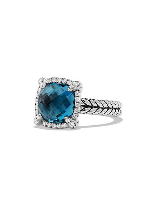 David Yurman - Châtelaine Pave Bezel Ring with Hampton Blue Topaz and Diamonds