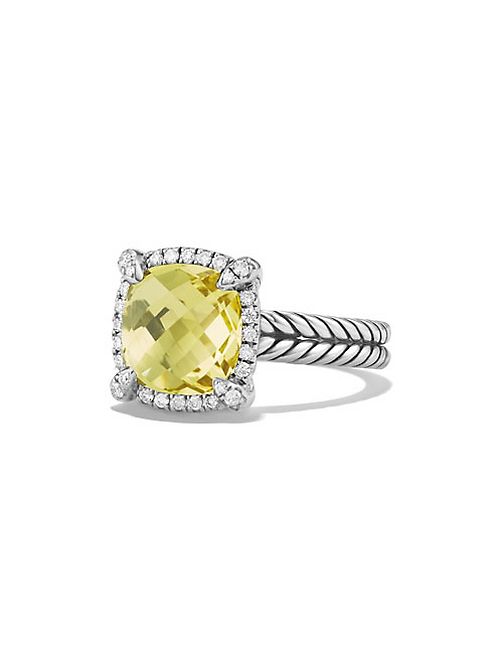 David Yurman - Châtelaine Pave Bezel Ring with Lemon Citrine and Diamonds