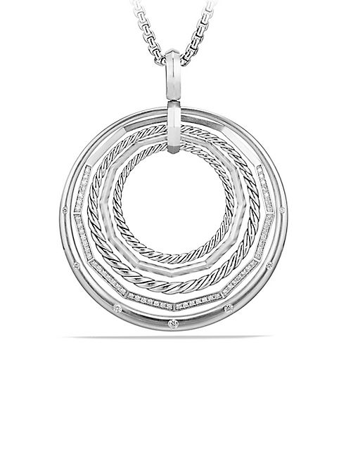 David Yurman - Stax Sterling Silver Pendant Necklace with Diamonds