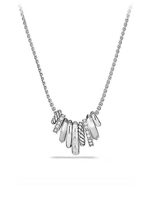 David Yurman - Stax Small Pendant Necklace with Diamonds