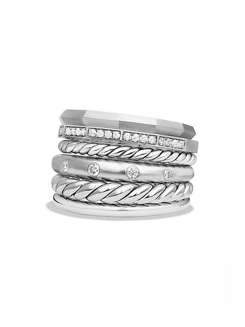 David Yurman - Stax Wide Ring with Diamonds