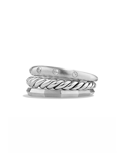 David Yurman - Stax Narrow Ring with Diamonds