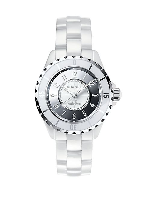 CHANEL - J12 Mirror Medium Ceramic & Stainless Steel Bracelet Watch