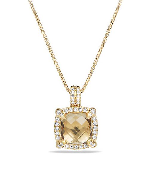 David Yurman - Châtelaine Bezel Necklace with Champagne Citrine and Diamonds