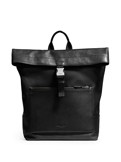 COACH - Leather Fold-Over Backpack