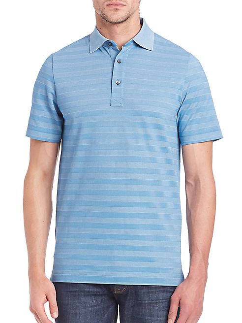 Saks Fifth Avenue Collection - Striped Pima Cotton Blend Polo