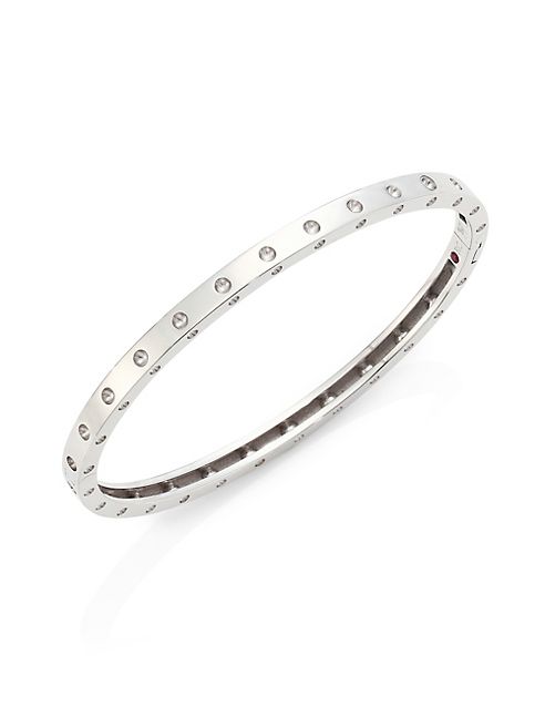 Roberto Coin - Pois Moi 18K White Gold Oval Bangle Bracelet