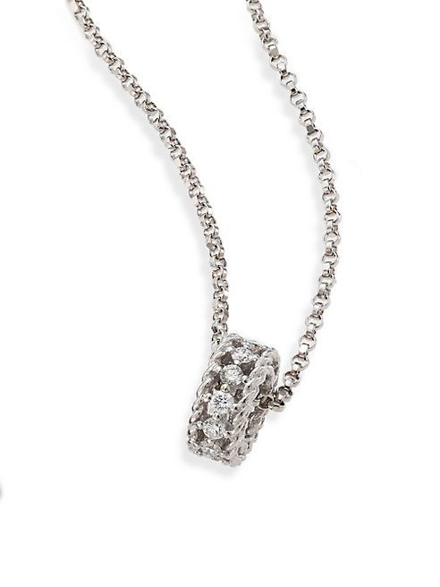 Roberto Coin - Symphony Braided Diamond & 18K White Gold Pendant Necklace