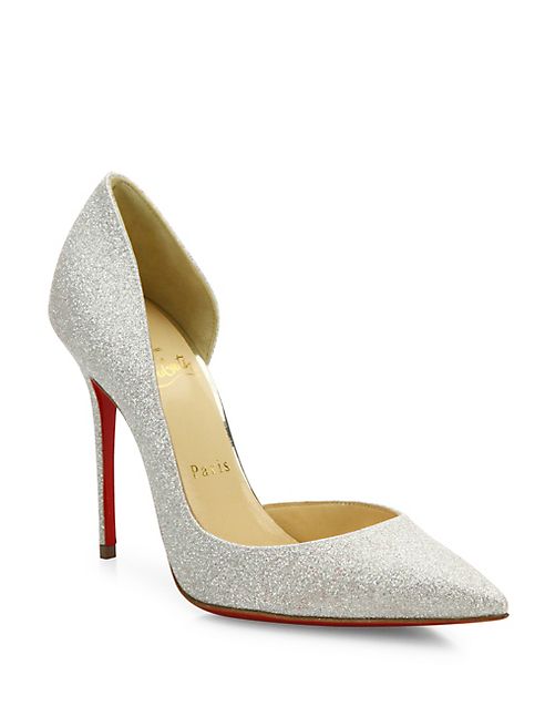 Christian Louboutin - Iriza 100 Half d'Orsay Mini Glitter Pumps