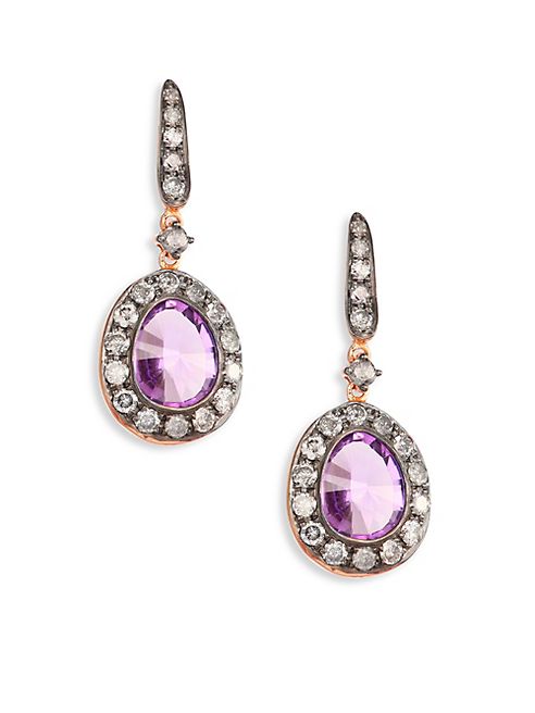 Annoushka - Dusty Diamonds Amethyst Drop Earrings