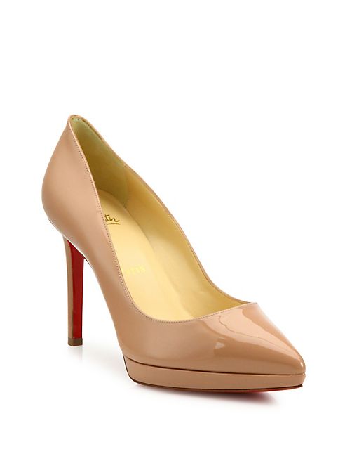 Christian Louboutin - Pigalle Plato Patent Leather Point Toe Platform Pumps